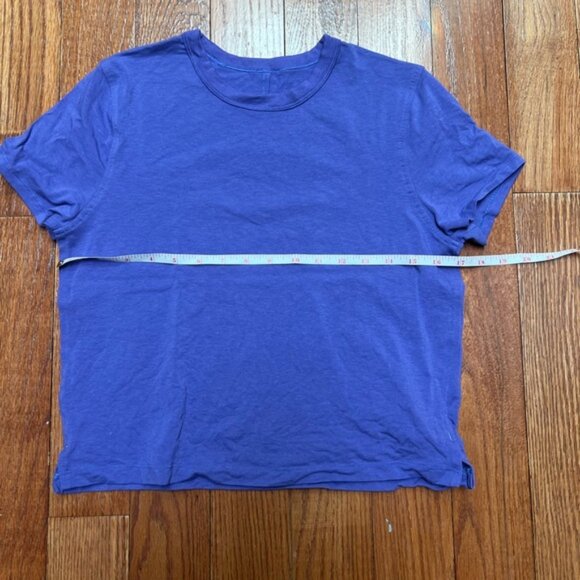 Lululemon Classic Fit Short Sleeve Shirt Cotton Blend Charged Indigo Size 4 - Picture 3 of 3